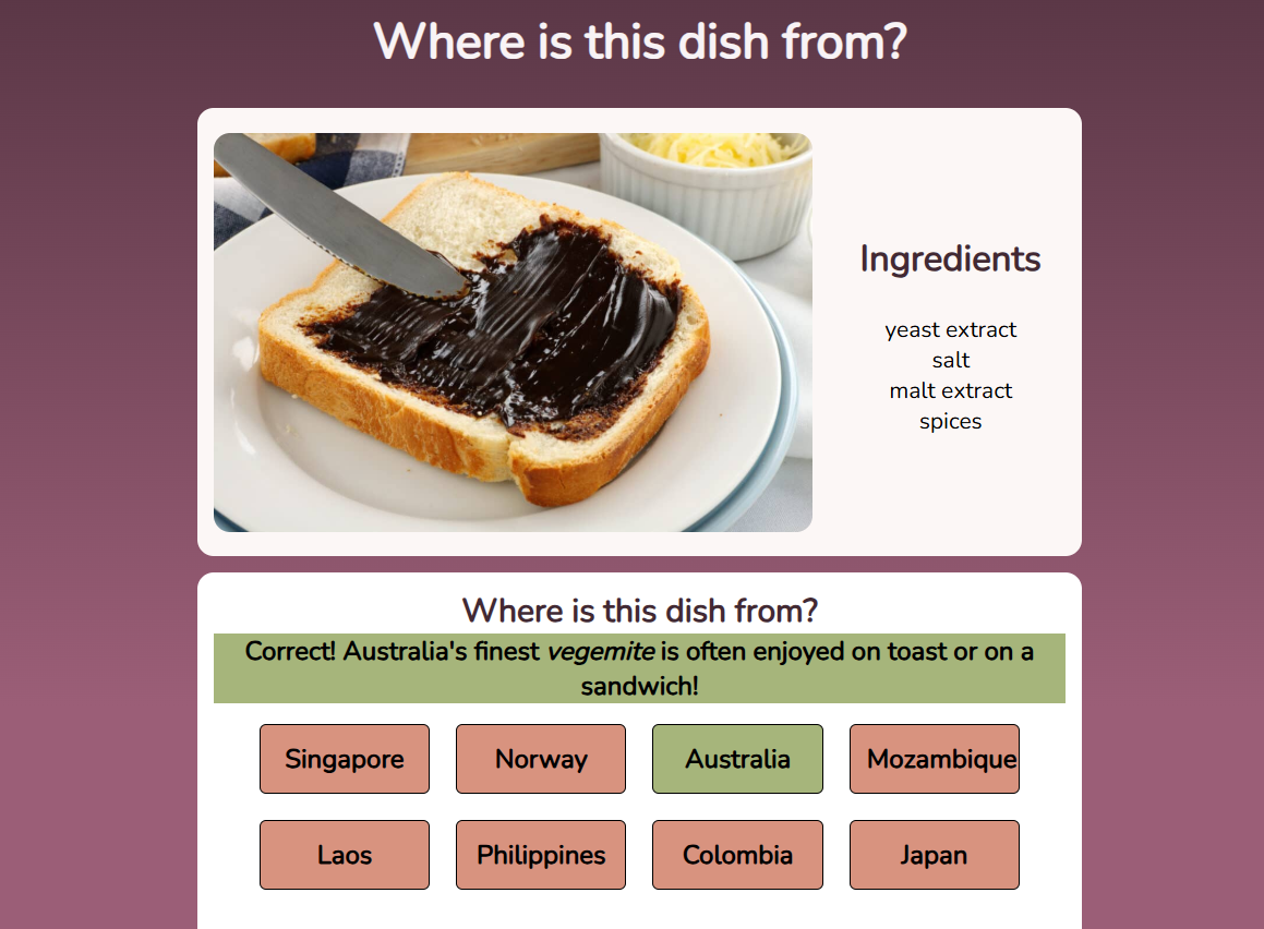 Geoguessr Food Edition Screenshot