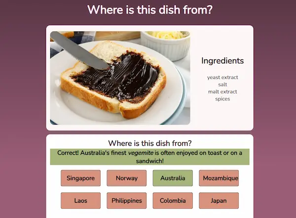 Geoguessr Food Edition Screenshot